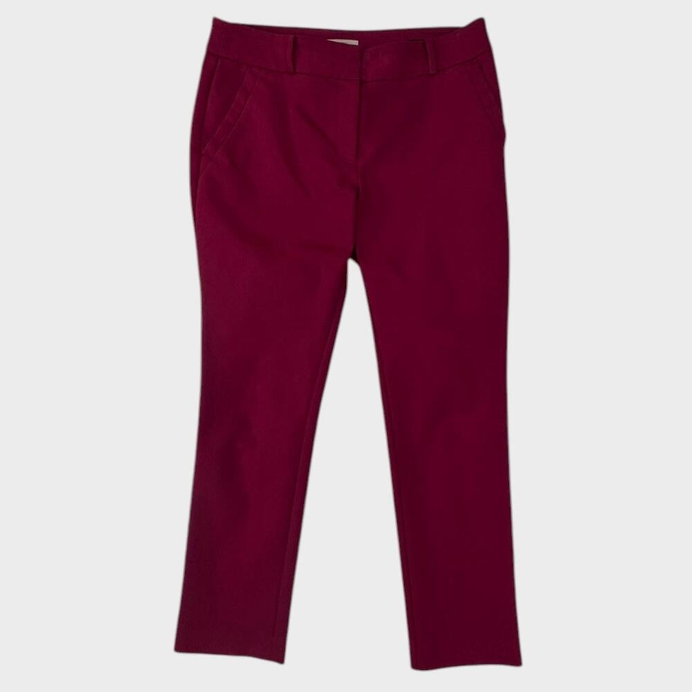 LOFT Outlet Petites 8P Modern Skinny Ankle Pants Dark Red